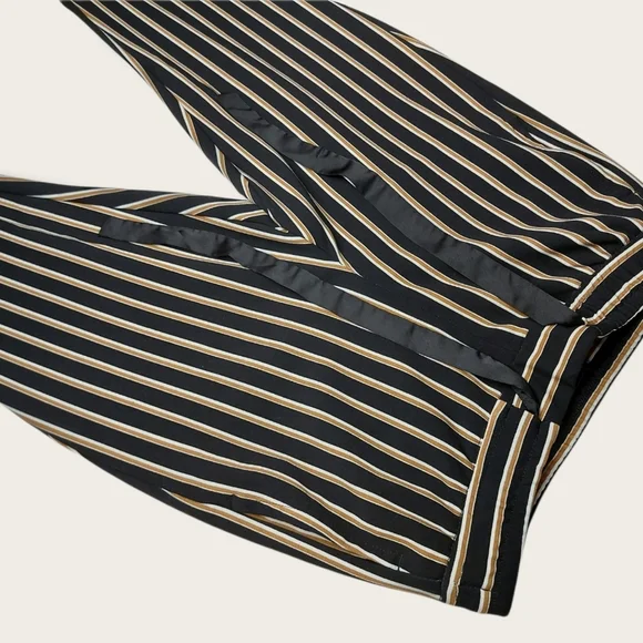 Dynamite, Classic Striped Black White Beige Tie Waist Pant Size Medium - Picture 4 of 7